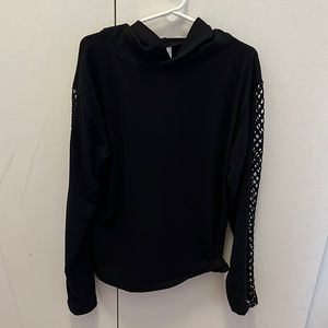 Girls Suzette Collection long sleeve hooded shirt with arm detail